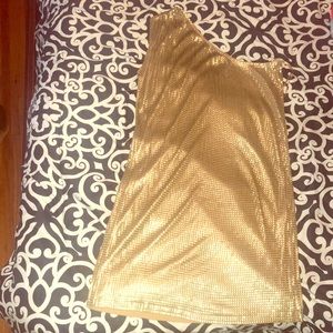 Gold Sequin One Shoulder Dress by Michael Kors